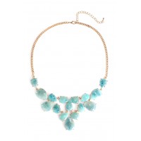 'Anouk' Seafoam Lucite Teardrop Statement Necklace